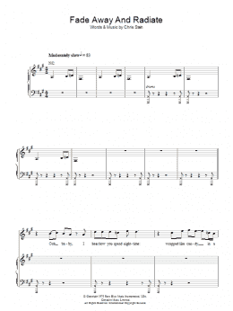 page one of Fade Away And Radiate (Piano, Vocal & Guitar Chords)