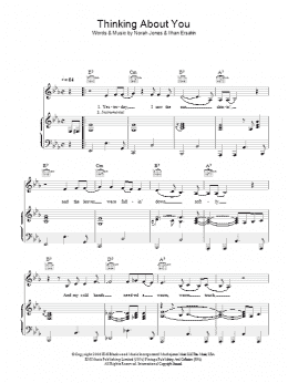 page one of Thinking About You (Piano, Vocal & Guitar Chords)