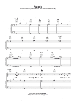 page one of Roads (Piano, Vocal & Guitar Chords)