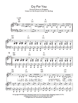 page one of Cry For You (Piano, Vocal & Guitar Chords)