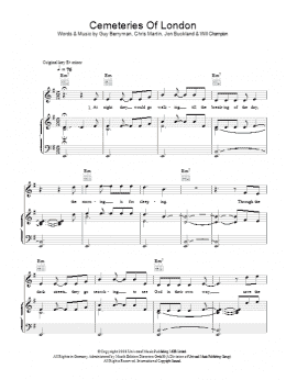 page one of Cemeteries Of London (Piano, Vocal & Guitar Chords)
