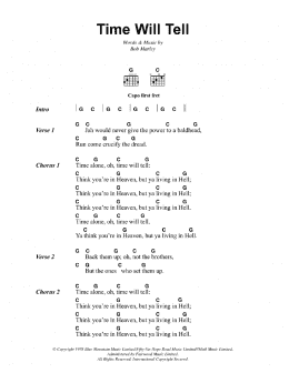 page one of Time Will Tell (Guitar Chords/Lyrics)