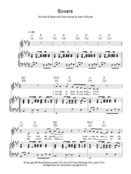 page one of Boxers (Piano, Vocal & Guitar Chords)
