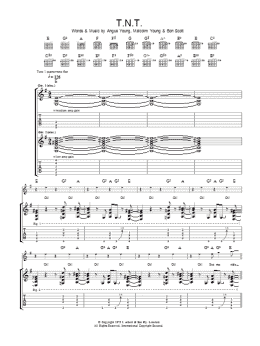 page one of T.N.T. (Guitar Tab)