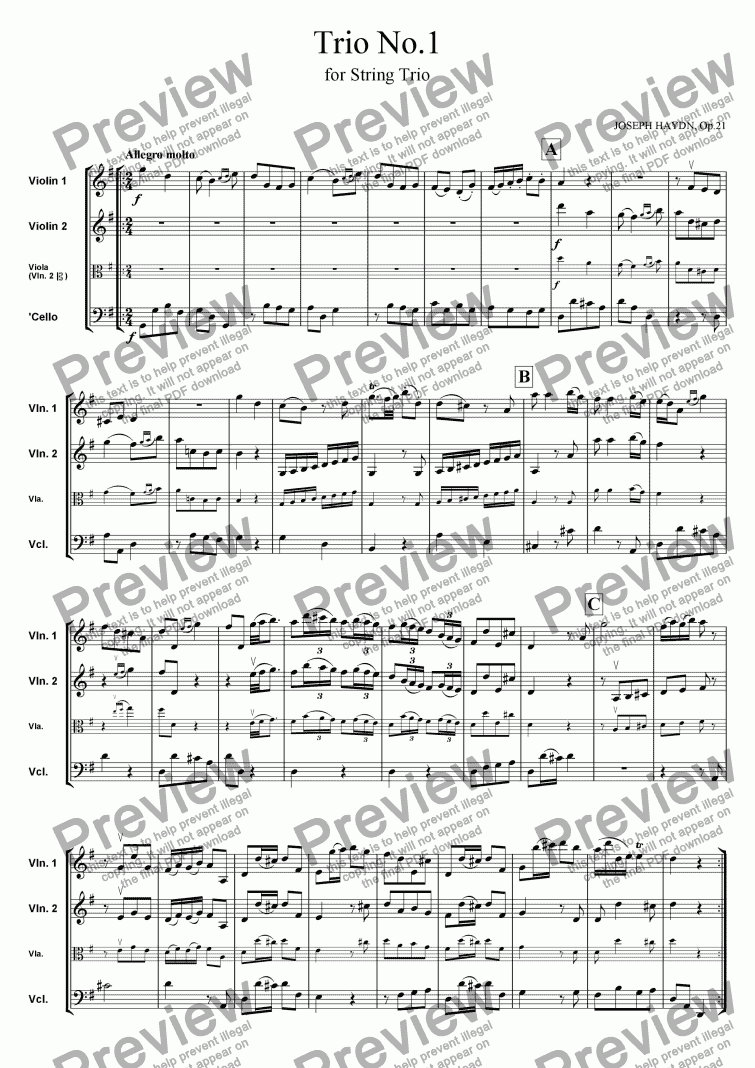 page one of Trio No.1