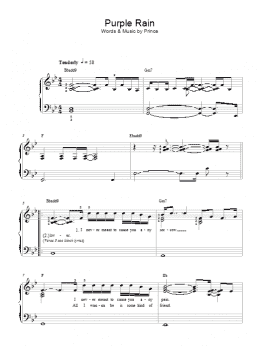 page one of Purple Rain (Easy Piano)