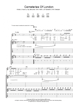 page one of Cemeteries Of London (Guitar Tab)