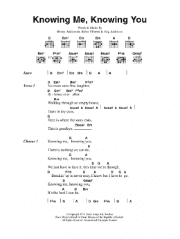 page one of Knowing Me, Knowing You (Guitar Chords/Lyrics)