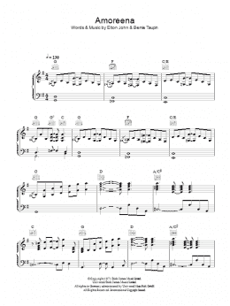 page one of Amoreena (Piano, Vocal & Guitar Chords)