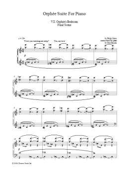 page one of Orphee Suite For Piano, VII. Orphee's Bedroom Final Scene (Piano Solo)