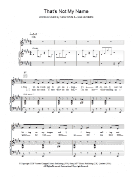 page one of That's Not My Name (Piano, Vocal & Guitar Chords)