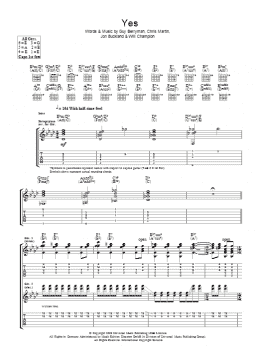 page one of Yes (Guitar Tab)