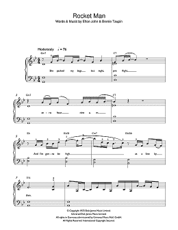 page one of Rocket Man (Beginner Piano (Abridged))
