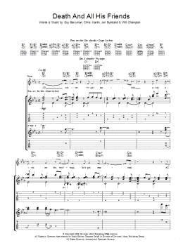 page one of Death And All His Friends (Guitar Tab)