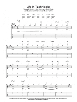 page one of Life In Technicolor (Guitar Tab)