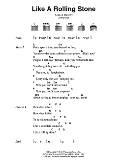 page one of Like A Rolling Stone (Guitar Chords/Lyrics)