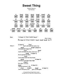 page one of Sweet Thing (Guitar Chords/Lyrics)
