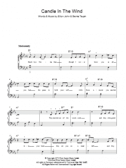page one of Candle In The Wind (Easy Piano)