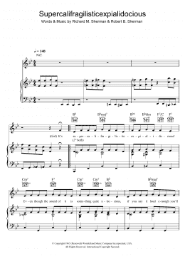 page one of Supercalifragilisticexpialidocious (from Mary Poppins) (Piano & Vocal)