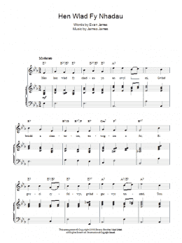 page one of Hen Wlad Fy Nhadau (Unofficial Welsh National Anthem) (Piano, Vocal & Guitar Chords)