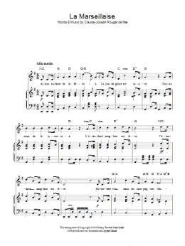 page one of La Marseillaise (French National Anthem) (Piano, Vocal & Guitar Chords)