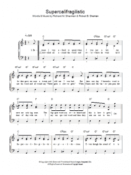 page one of Supercalifragilisticexpialidocious (from Mary Poppins) (Piano, Vocal & Guitar Chords)