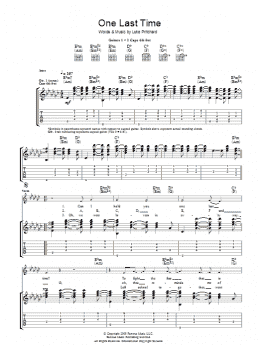 page one of One Last Time (Guitar Tab)