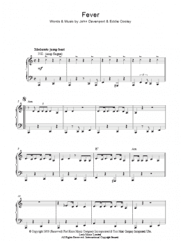 page one of Fever (Piano Solo)