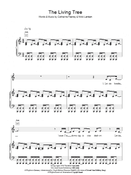 page one of The Living Tree (Piano, Vocal & Guitar Chords)