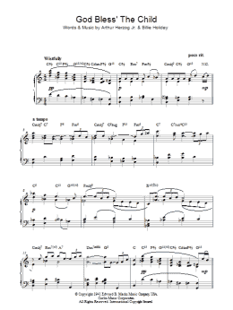 page one of God Bless' The Child (Piano Solo)