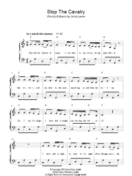 page one of Stop The Cavalry (Easy Piano)