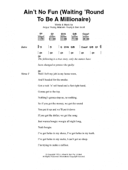 page one of Ain't No Fun (Waiting Around To Be A Millionaire) (Guitar Chords/Lyrics)