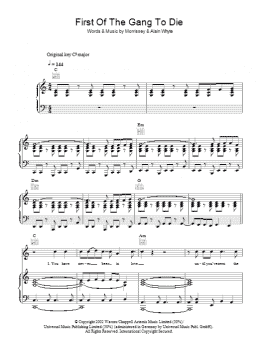 page one of First Of The Gang To Die (Piano, Vocal & Guitar Chords)