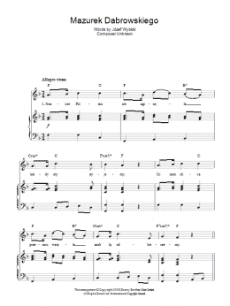 page one of Mazurek Dabrowskiego (Polish National Anthem) (Piano, Vocal & Guitar Chords)