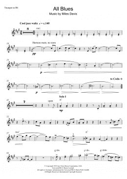 page one of All Blues (Trumpet Solo)