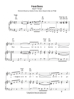 page one of Heartless (Egon Tango) (Piano, Vocal & Guitar Chords)