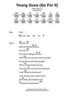 page one of Young Guns (Go For It) (Guitar Chords/Lyrics)