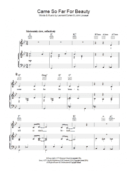 page one of Came So Far For Beauty (Piano, Vocal & Guitar Chords)