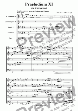 page one of Praeludium IX for Brass Quintet