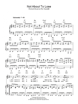page one of Not About To Lose (Piano, Vocal & Guitar Chords)
