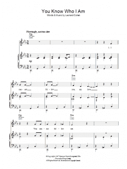 page one of You Know Who I Am (Piano, Vocal & Guitar Chords)