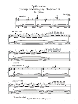 page one of Epithalamium (Homage To Mussorgsky - Study No.11) For Piano (Piano Solo)