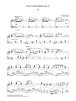 page one of Four Scottish Dances Op.59, No.3, Allegretto (Piano Solo)