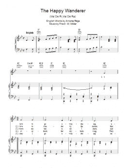 page one of The Happy Wanderer (Val-De-Ri, Val-De-Ra) (Piano, Vocal & Guitar Chords)