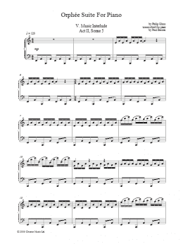 page one of Orphee Suite For Piano, V. Music Interlude, Act II, Scene 5 (Piano Solo)