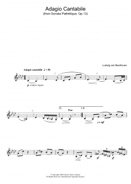 page one of Adagio Cantabile from Sonate Pathetique Op.13 (Clarinet Solo)