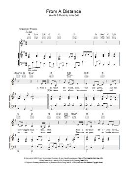page one of From A Distance (Piano, Vocal & Guitar Chords)