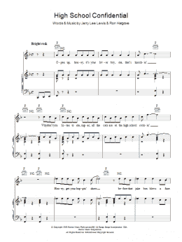 page one of High School Confidential (Piano, Vocal & Guitar Chords)