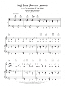 page one of Hajji Baba (Persian Lament) (Piano, Vocal & Guitar Chords)