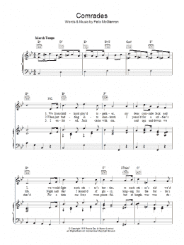 page one of Comrades (Piano, Vocal & Guitar Chords)